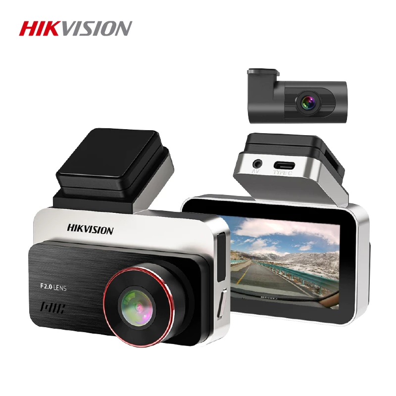 HIKVISION C200S Dash Cam Car Camera กล้องติดรถยนต์หน้า+หลัง 1080P Full HD+1080P HDR +Wi-Fi ในตัว หน้าจอ 3 นิ้ว