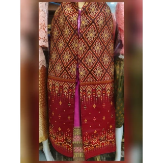 ผ้าสไบผ้าฝ้าย ลายแพรวา กาฬสินธุ์ ขนาด 30x290 ซม. ผ้าทอลายไทย ใส่กับชุดไทย งานบุญ งานแต่ง photo