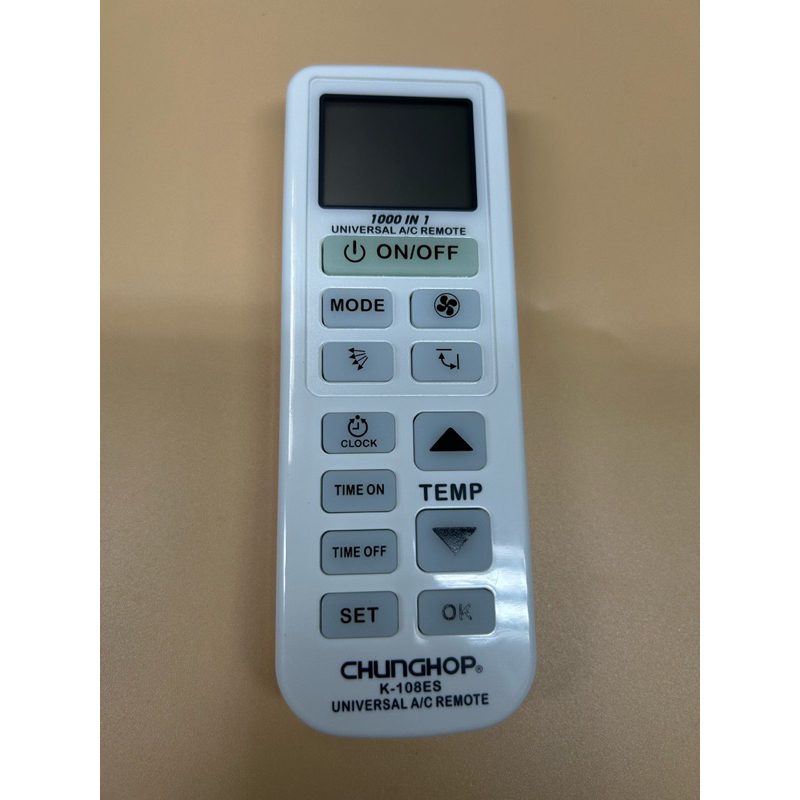 รีโมทแอร์รวม รุ่นK-108ES CHUNGHOP ใช้ง่ายกับแอร์หลายยี่ห้อ(มีคู่มือการ ...