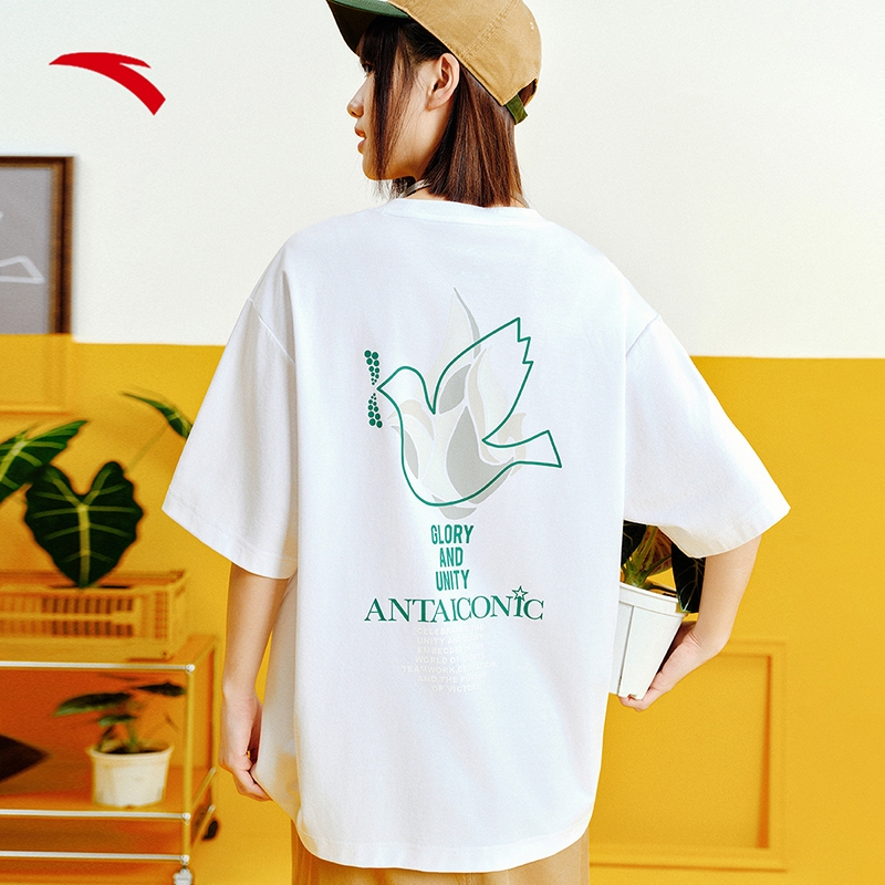 ANTA X Wang YiBo] ICONIC เสื้อยืดสั้นชาย 1525B8102 Official Store