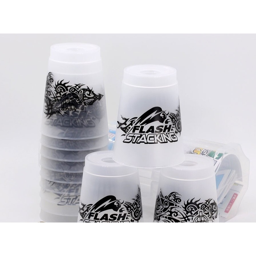 แก้วสแต็ก Qiyi Flash Stack Cup สีใส-โปร่งแสง ในกล่องพลาสติก ขนาดมาตรฐาน ...