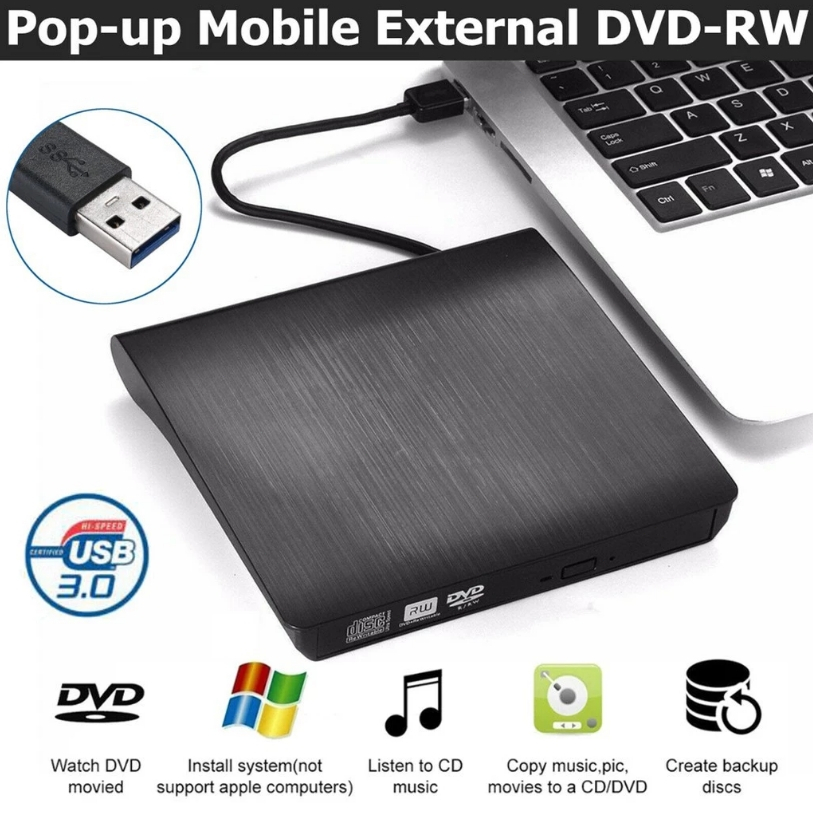 USB 3.0/TYPE-CUltra Slim External DVD-RW Burner/CD/DVD/VCD/Rewrite/ออ ...