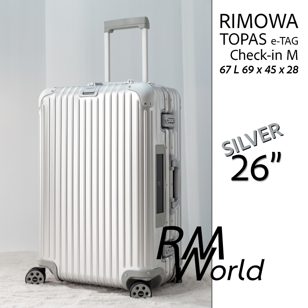 RIMOWA Topas e-tag Silver check-in Original Aluminum Suitcase