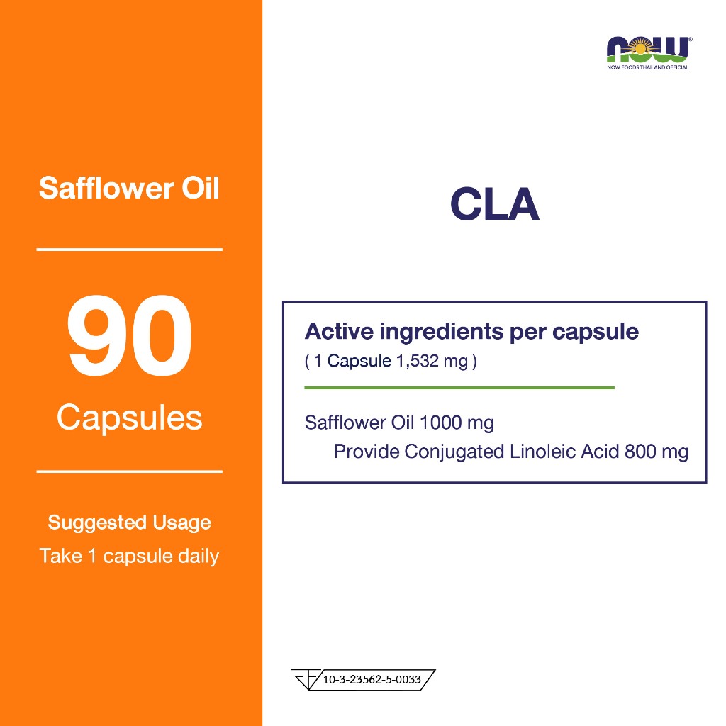 Now Foods CLA Conjugated Linoleic Acid 800 mg. 90/180 Softgels. นาวฟู ...