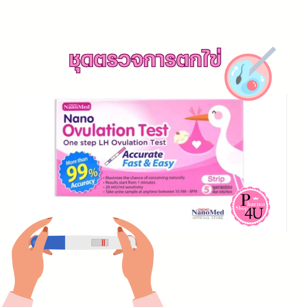 Nano Ovulation Test ชุดตรวจการตกไข่ เพิ่มโอกาสการมีบุตร แม่นยำรู้ผลไว 5 ...