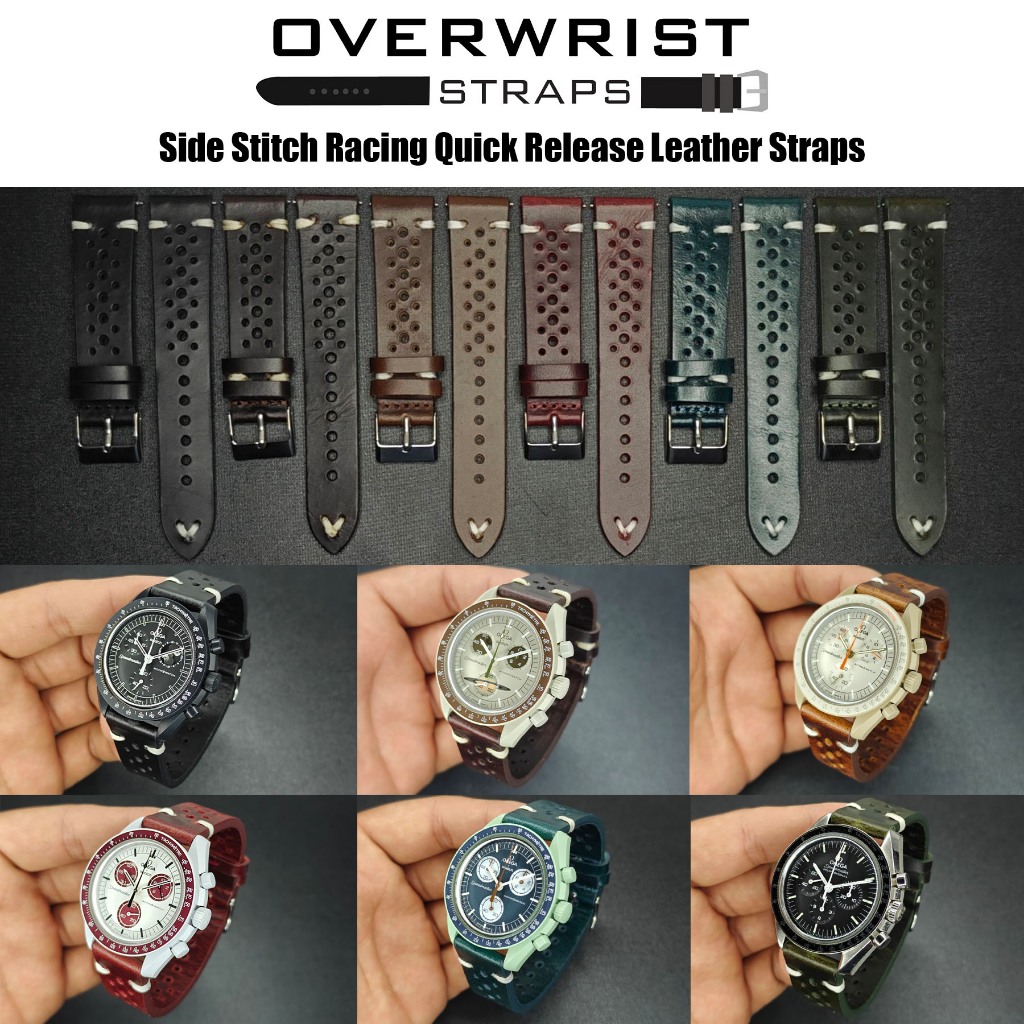 สายนาฬิกาแบบหนังวัวรุ่น Side Stitch Racing Quick Release Leather Straps ...