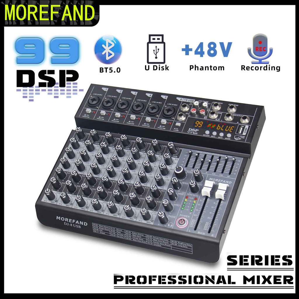 DJ mixer audio เครื่องผสมเสียง professional เครื่องผสมอาหาร 7/4 ช่อง ...