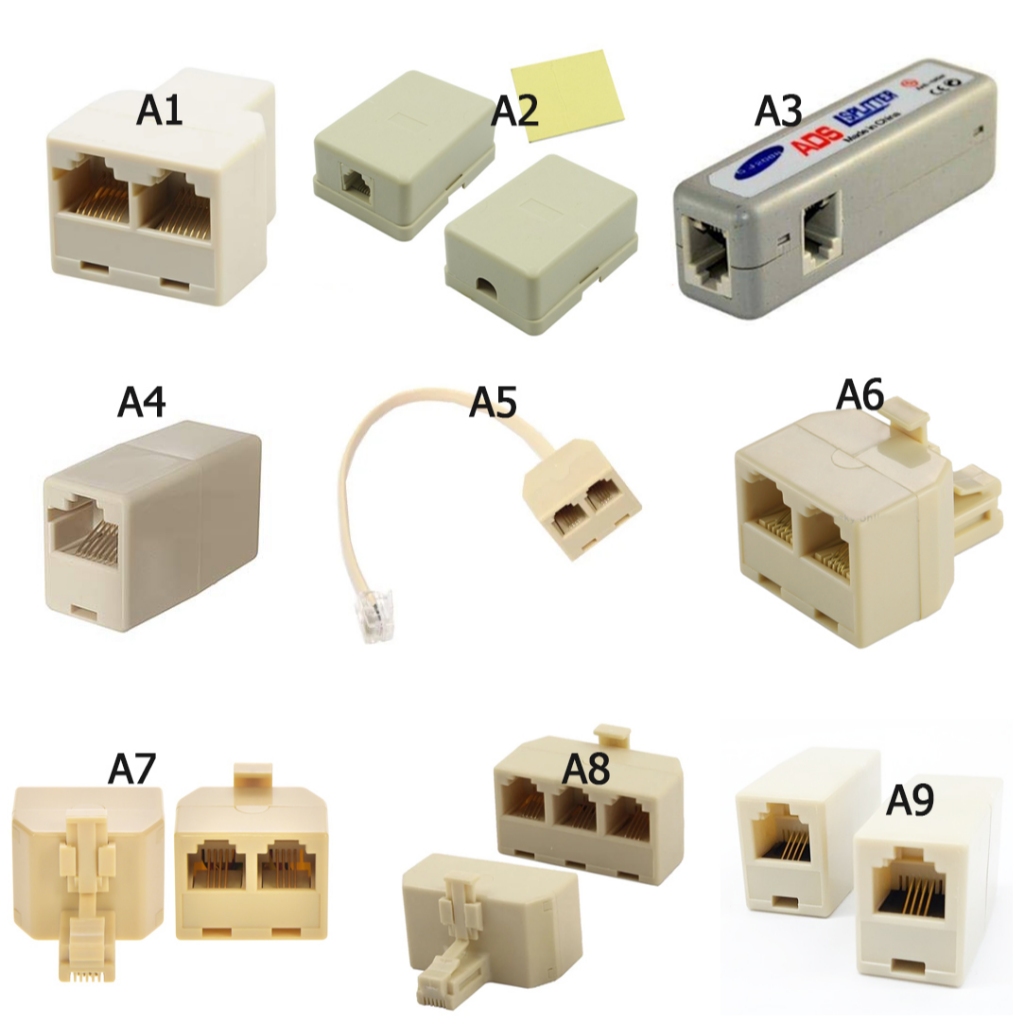 แยกสัญญาณ Adsl Splitter RJ45 RJ11 หัวต่อแลน หัวต่อโทรศัพท์ เต้ารับ สาย ...