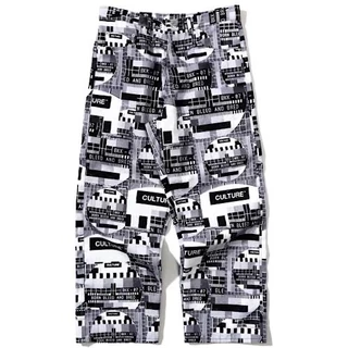 CULTURE TEST PATTERN MONOTONE BAGGY PANTS