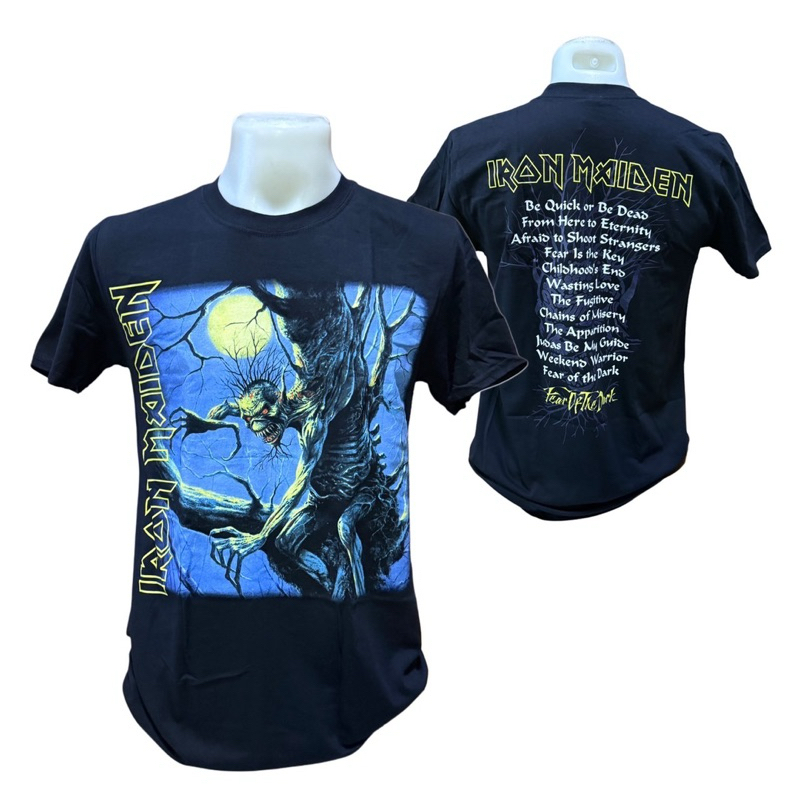 Iron Maiden T Shirt Fear of The Dark Album Tracklisting Nuovo Ufficiale Uomo Size M