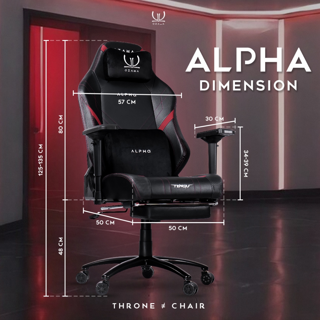 Tengu OZAMA รุ่น ALPHA เก้าอี้สีขาว เก้าอี้สีดำ "เก้าอี้เกมมิ่ง" Gaming Chair by Gaming Gears E-Sport รับน้ำหนัก 180 kg. ปรับแขน 4D