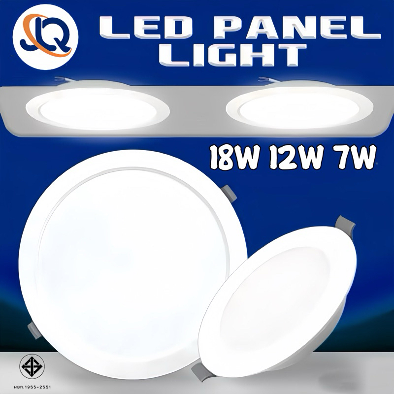 ไฟฝังฝ้าLED โคมไฟดาวน์ไลท์ ทรงกลม ไฟพาแนล 18W 12W 7W LED PANEL LIGHT ...