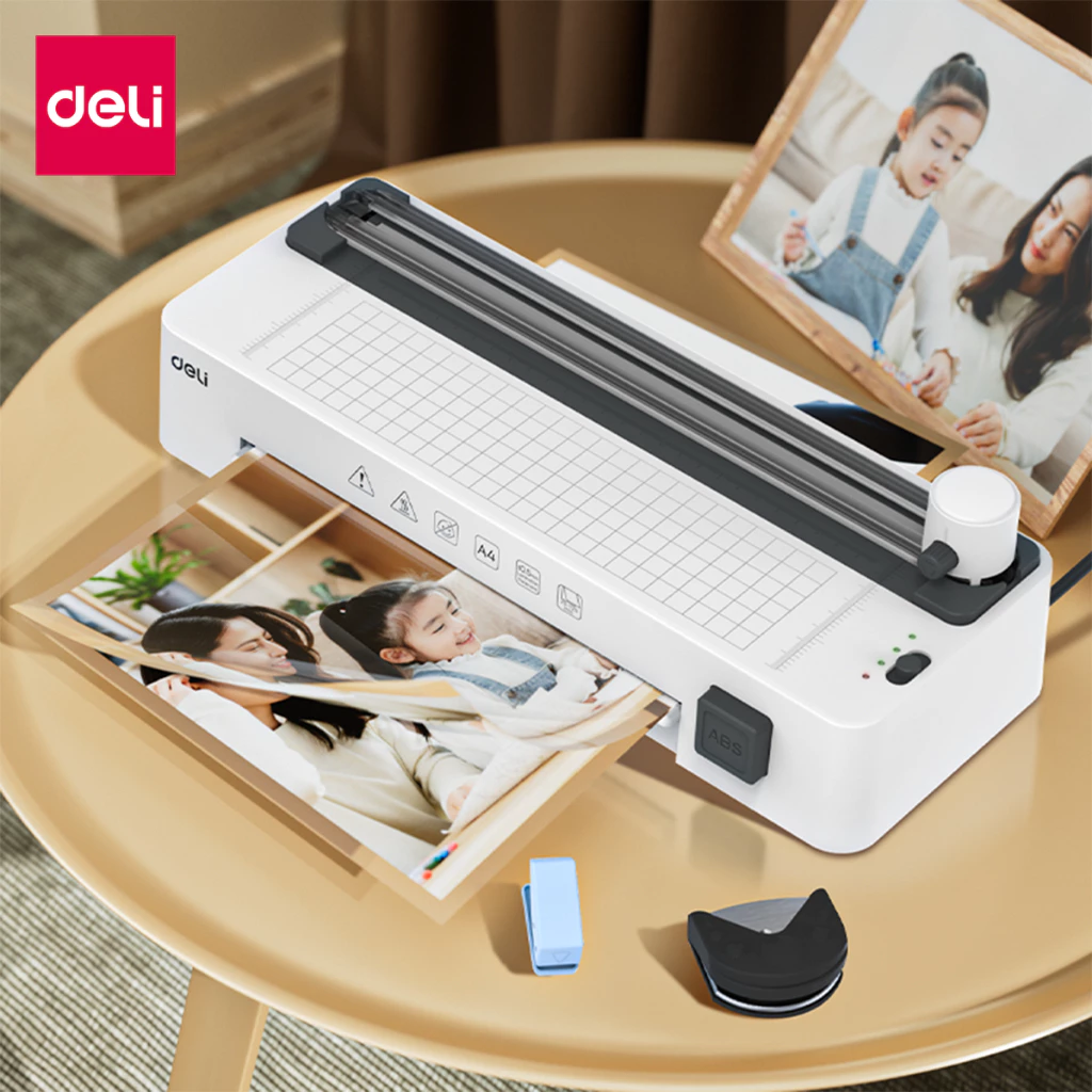 Deli รุ่น ET109 และ GQ400 เครื่องเคลือบ เครื่องเคลือบบัตร A4 3 in 1 แถมฟรี ที่ตัดกระดาษ 3รูปแบบ และที่เจาะรู Laminator https://wayoza.com