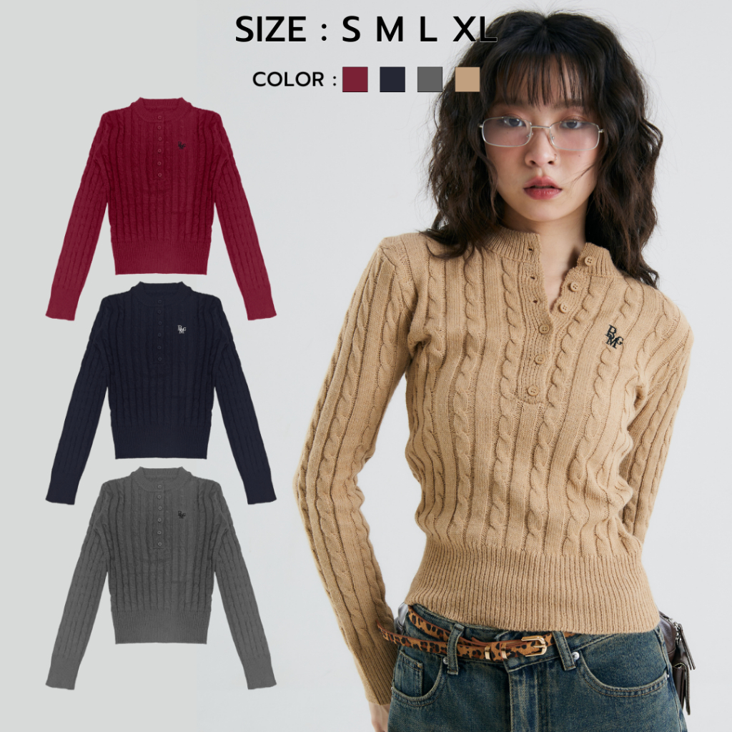 Bemingtop826(S-XL)-Frost edge เสื้อไหมพรมลายเปีย เเขนยาวผ้านิ่มยืดได้ ...