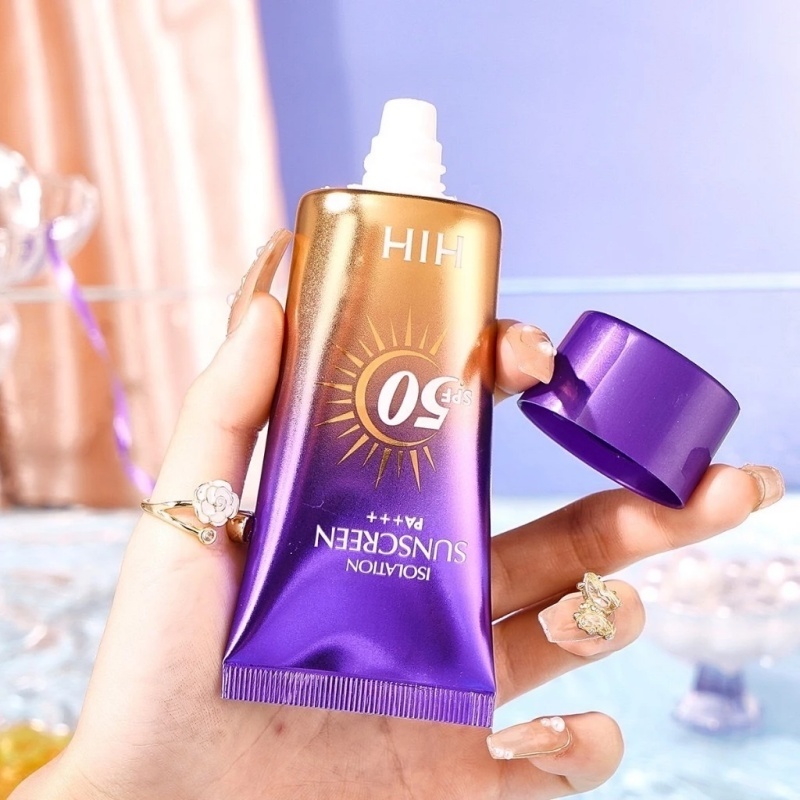 M442 HIH ครีมกันแดดหน้า สีม่วง SPF50+ เกลี่ยง่าย ซึมเร็ว กันน้ำ กันเหงื่อ ไม่เหนียวเหนอะหนะ