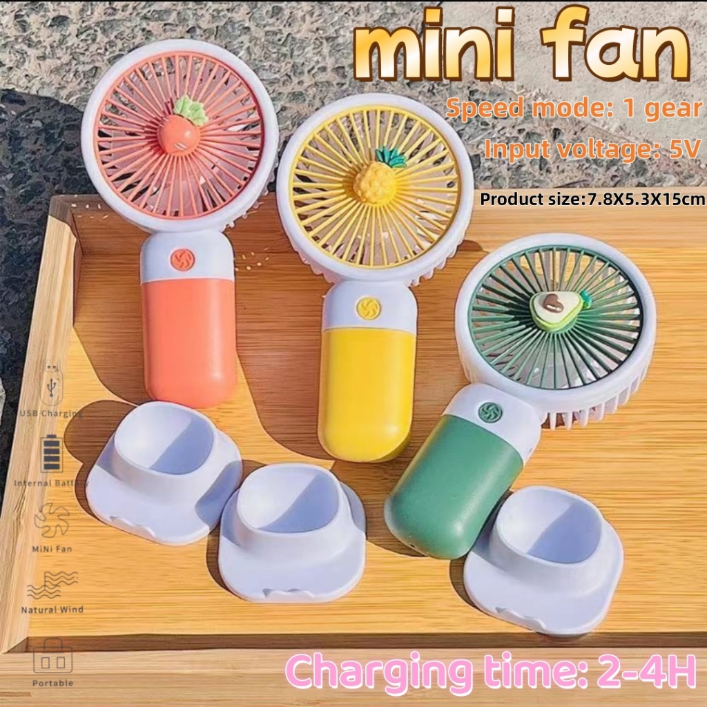 มาใหม่ พร้อมส่ง mini handheld fan พัดลมมือถือสุดน่ารัก พร้อมที่วาง ...