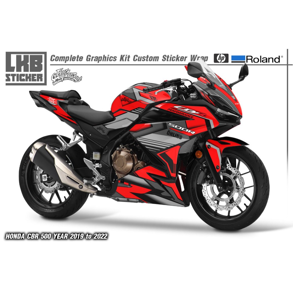 สติ๊กเกอร์แต่งลายรถ HONDA CBR 500 ปี 2019-2022 ลาย LKB Race V.2 ...