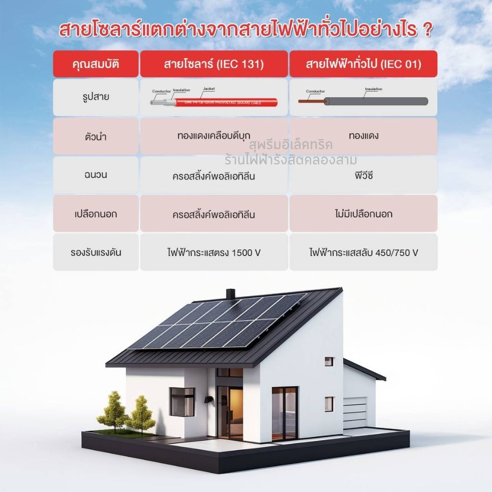 สายโซล่าเซลล์ PV 4 mm. LINK (100 ม.) Solar Cable มาตรฐาน TUV งาน Solar ...