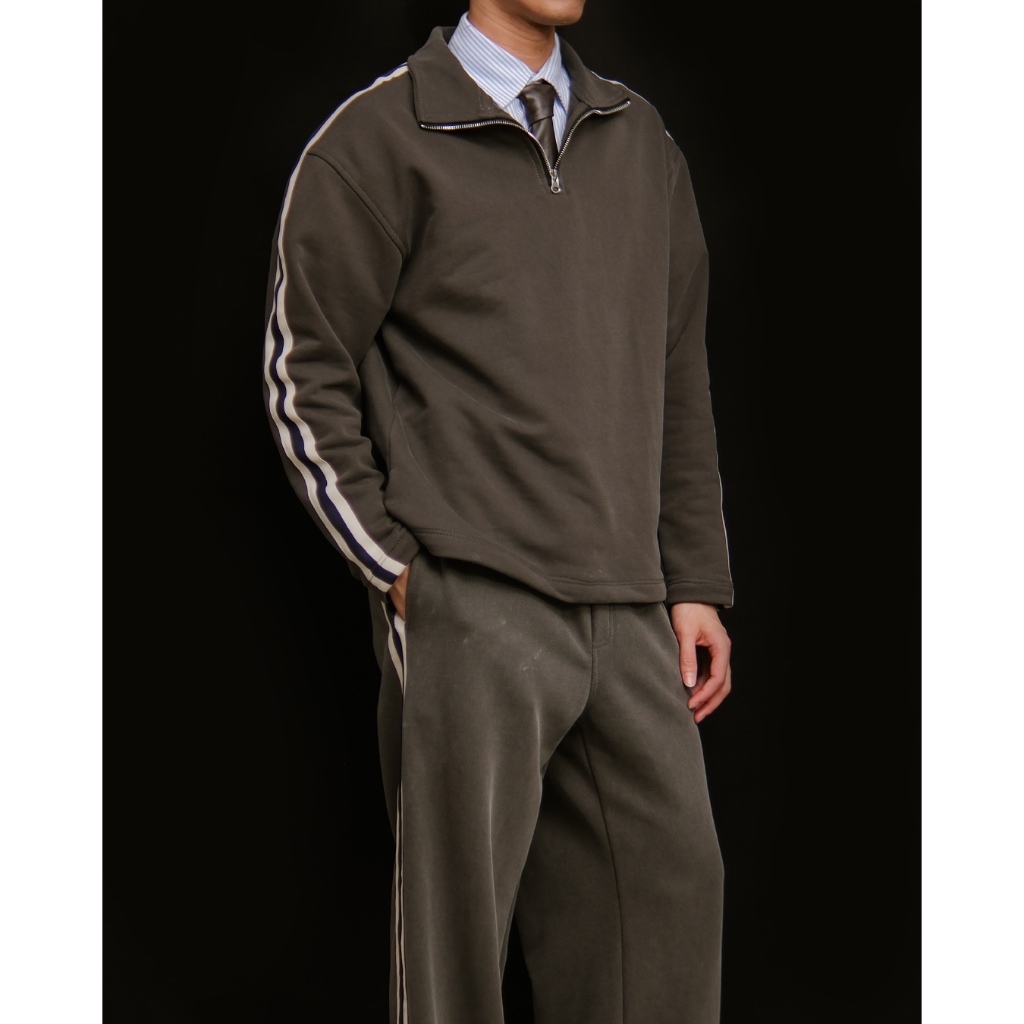 Zippered Track Sweatshirt