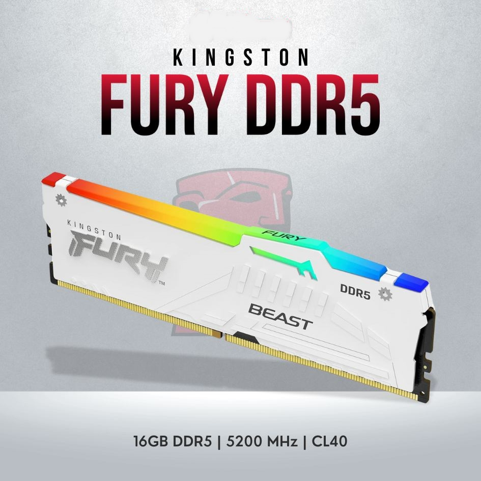 16GB RAM DDR5 (5200) KINGSTON FURY BEAST RGB WHITE (KF552C40BWA-16