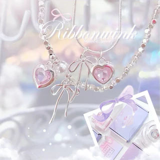 โปรโมชั่น Flash Sale : 🎀 ลด80฿ 🪞🩷 โค้ดหน้าร้าน 🎀🩷 New~ Valentine Ribbon 🎀 สร้อยคอชุบเงินแท้92.5%  สร้อยข้อมือ กำไลหัวใจน่ารัก โบว์ 121 pandoraa