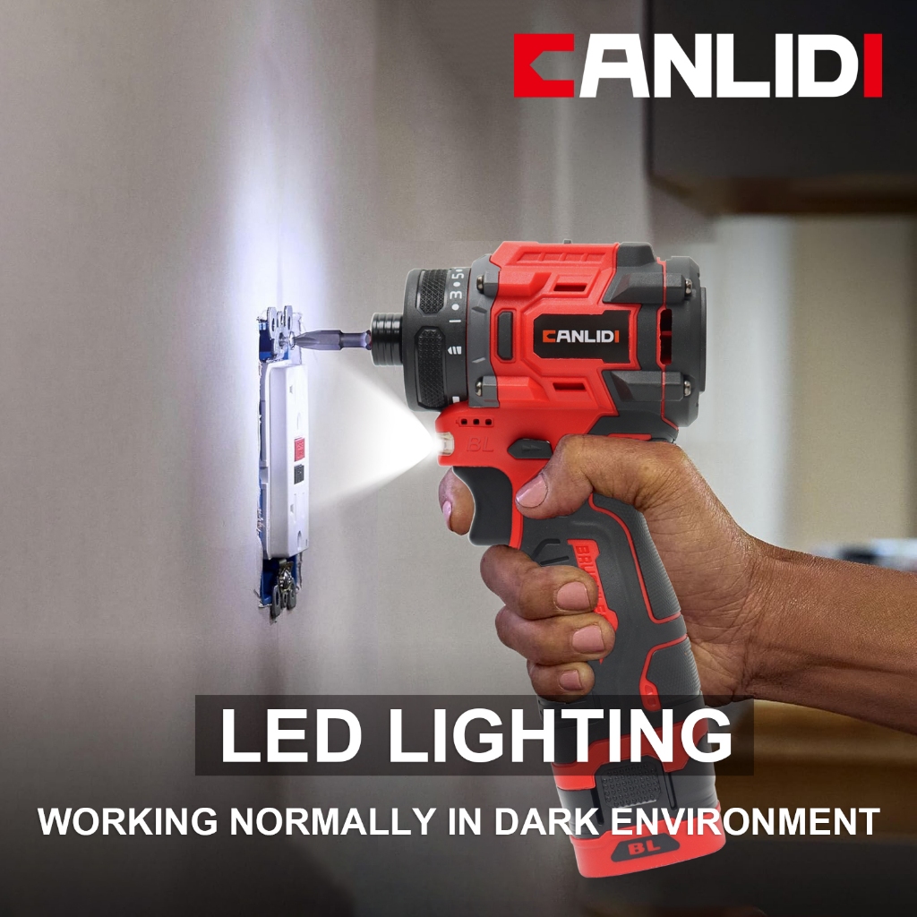 CANLIDI รุ่น CID-60-S แรงบิด 60 N.m ไขควงคลัชไร้สาย เจาะ ขันสกรู 16.8V BL มอเตอร์ไร้แปรงถ่าน ไขควงไร้สาย สว่านไร้สาย พร้อมชุดเครื่องมือ 1/4 นิ้ว