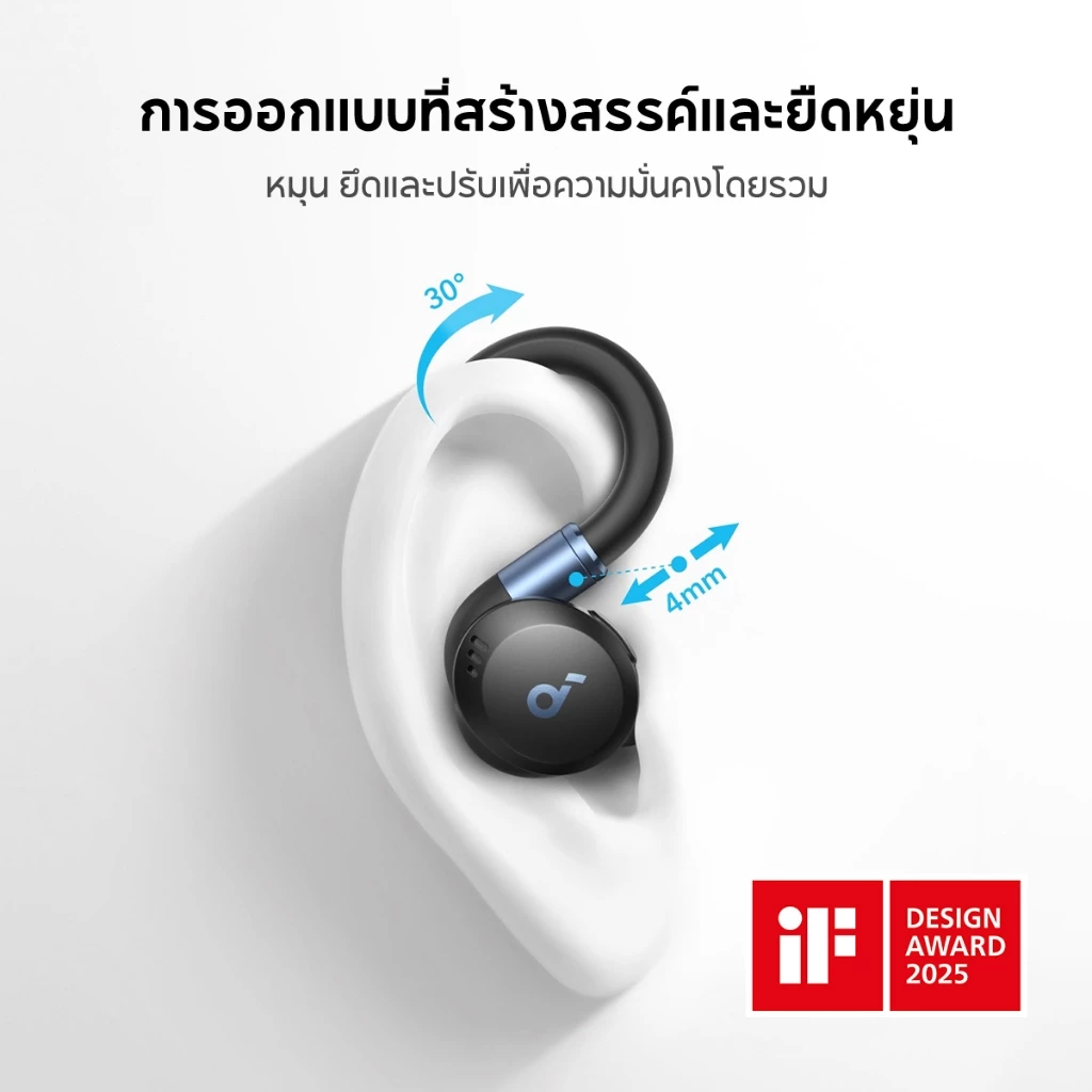 Soundcore Sport X20 True-Wireless Sport Earbuds with Hook หูฟังบลูทูธ หูฟังออกกำลังกาย Adaptive ANC หูฟังไร้ส