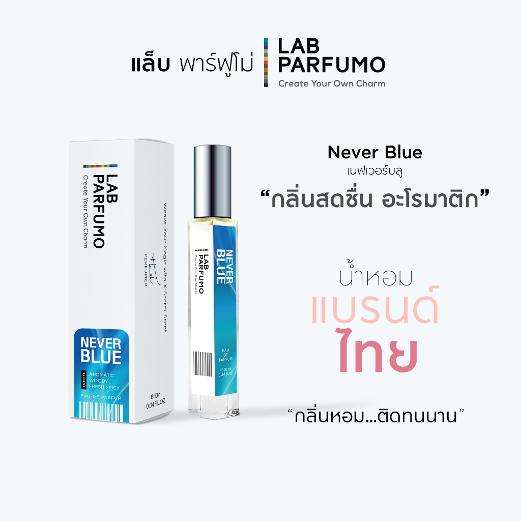 น้ำหอมขายดี LAB PARFUMO Never Blue กลิ่นสดชื่นสุดๆ ไร้กังวล ปลุกเอ็นเน ...