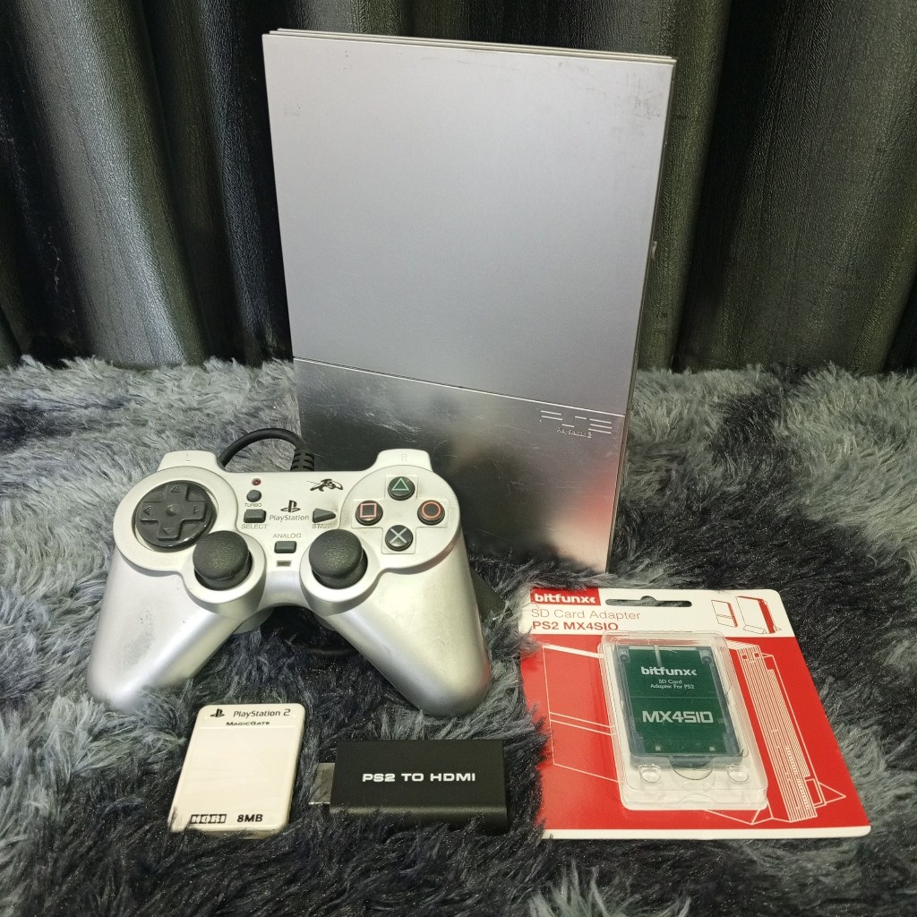 PLAYSTATION 2 SLIM-90000 SILVER OPENLOADER+MEMORY CARD 128GB (USED ...