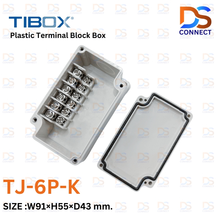 พร้อมส่ง! TIBOX TJ-6P-K Plastic Terminal Block Box กล่องพลาสติก พร้อม ...