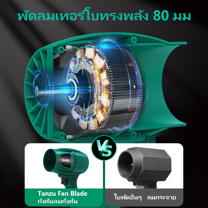 TANZU พัดลมเทอร์โบไร้สาย เครื่องเป่าลม พัดลมเทอร์โบเจ็ท Blower พัดลมเทอร์โบ เครื่องเป่าลมไร้สาย