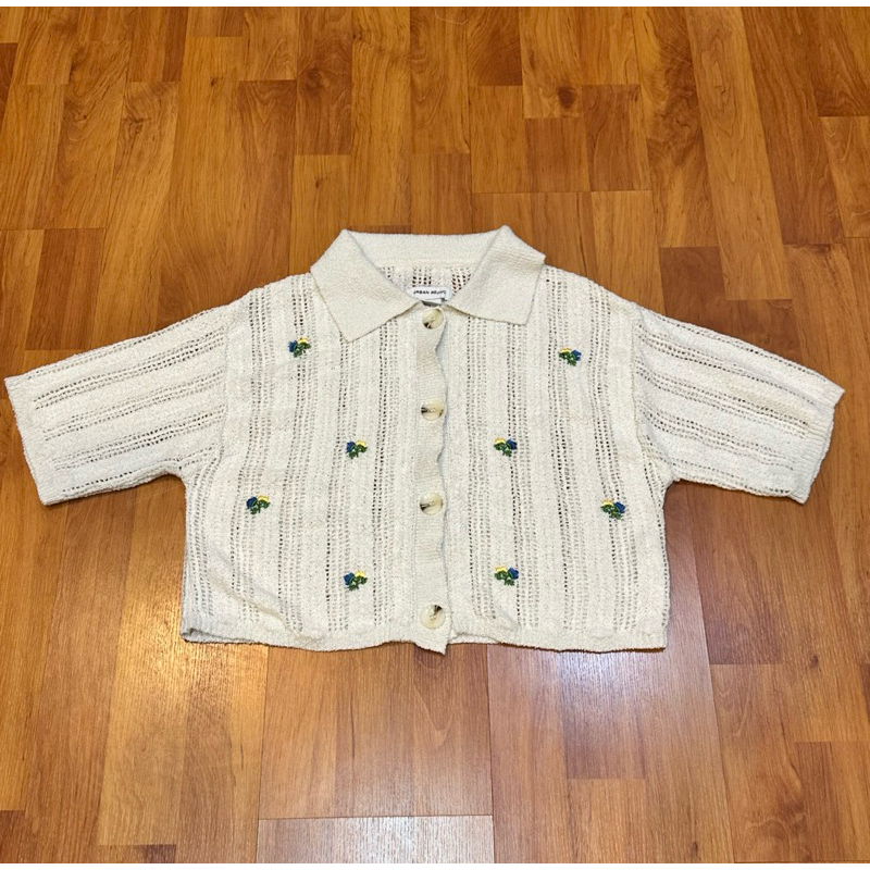 เสื้อคอปก ครอปสั้น โครเช ปักลายดอกไม้ แบรนด์ urban rerivo | Shopee Thailand