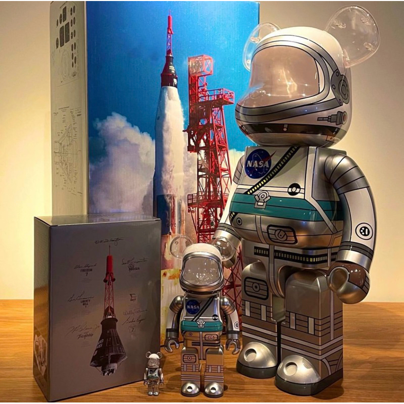 その他 BE@RBRICK - BE@RBRICK PROJECT MERCURY ASTRONAUT Medicom 400% + 100% Bearbrck ~ NASA Be@r brick Project