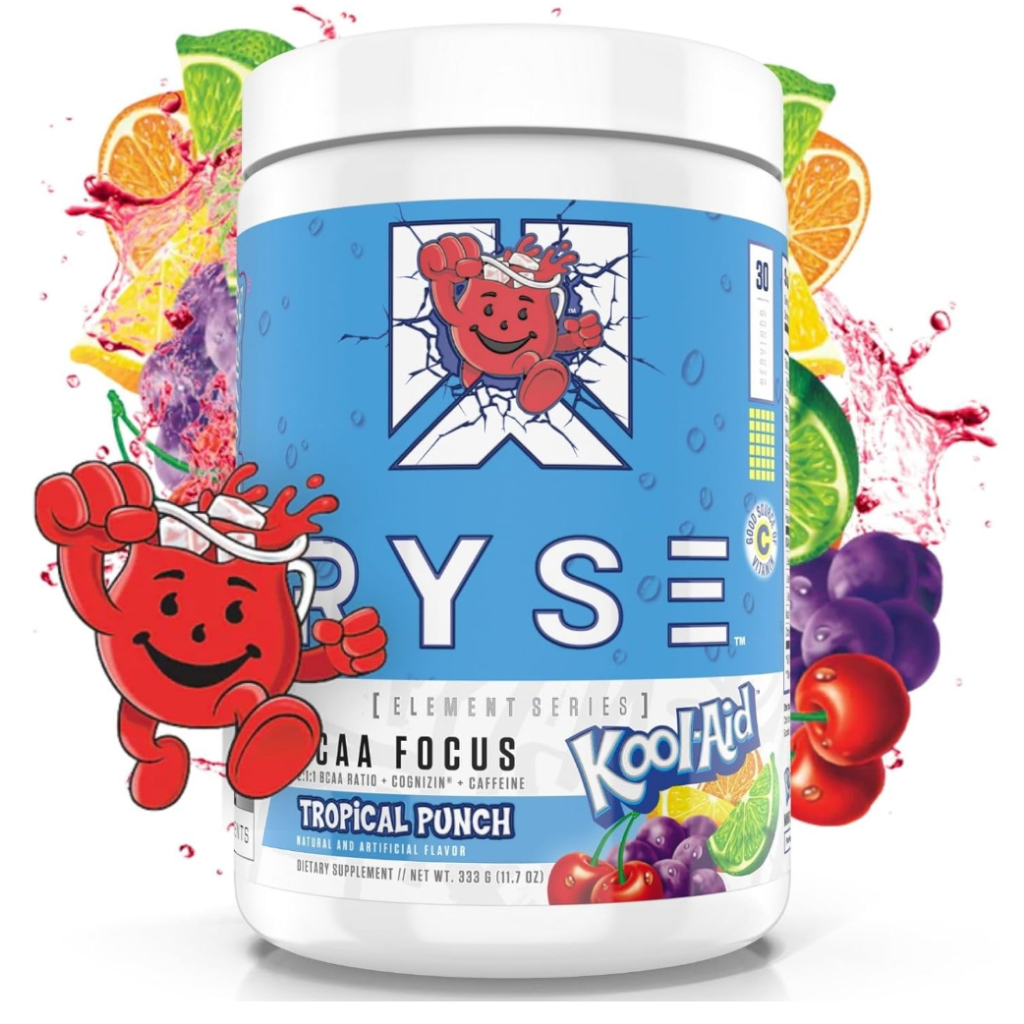 Ryse BCAA Focus Powder - Kool-Aid Tropical Punch - BCAA Supplement with ...