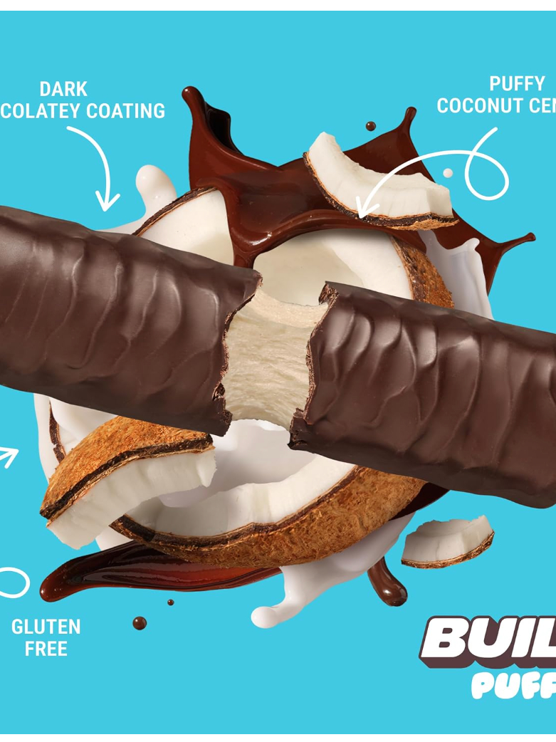 (พร้อมส่งจากไทย) Built Bar Puff Protein Bars Coconut Puff 17g Protein ...