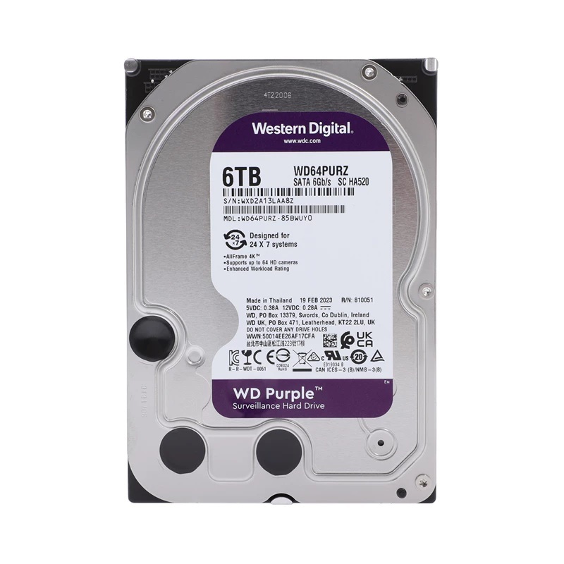 WD Purple 6TB Harddisk CCTV รุ่น WD60PURZ / WD62PURZ / WD64PURZ