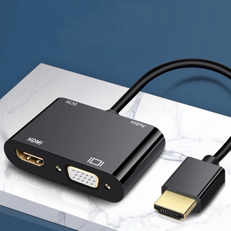HDMI to HDMI+VGA VGA to HDMI+VGA splitter+ Video Converter Adapter HD ...