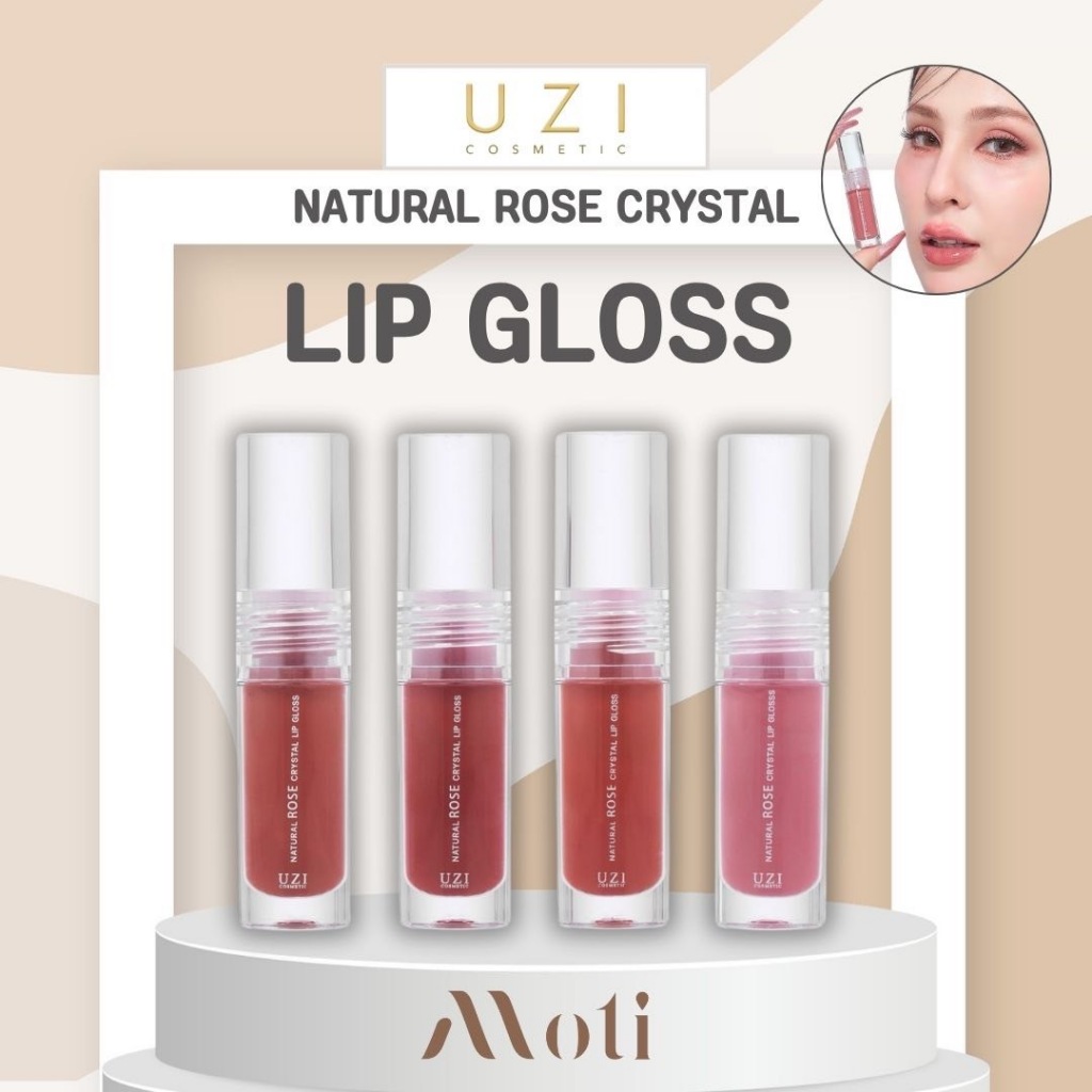 ลิปกลอสวาวใส UZI NATURAL ROSE CRYSTAL LIP GLOSS | Shopee Thailand