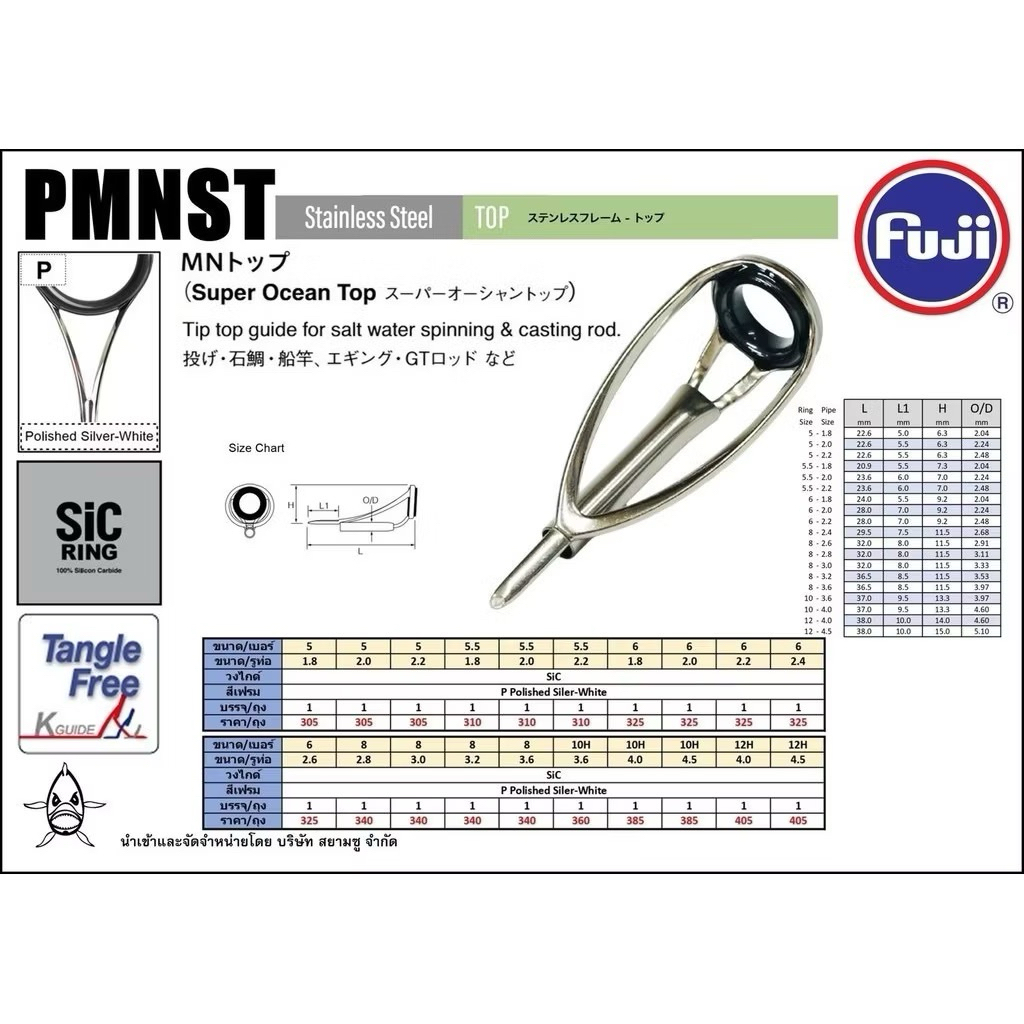 Guide De Canne Fuji PMNST – Taille 5.5-1.8 – Inox + SIC – Neuf