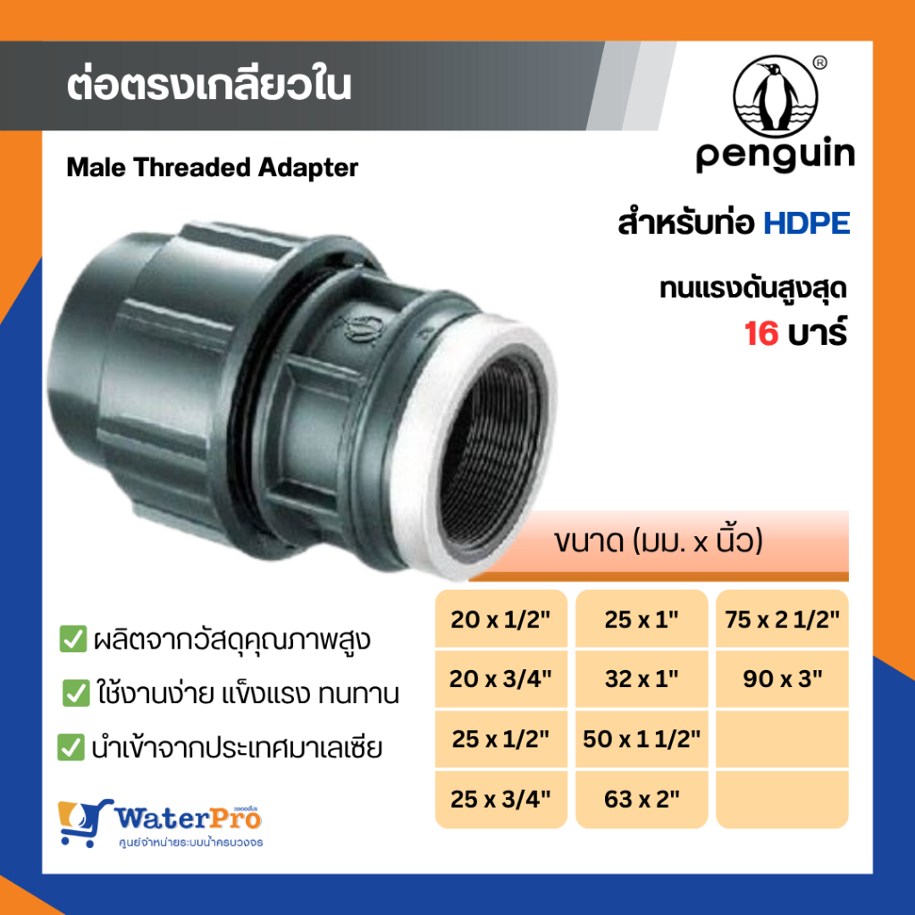 PENGUIN ต่อตรงเกลียวใน Female Threaded Adapter | Shopee Thailand
