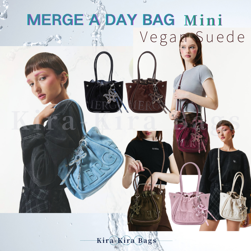 （ของแท้ 100%）Merge A Day Bag Mini in suede 7color Vegan Suede # ...