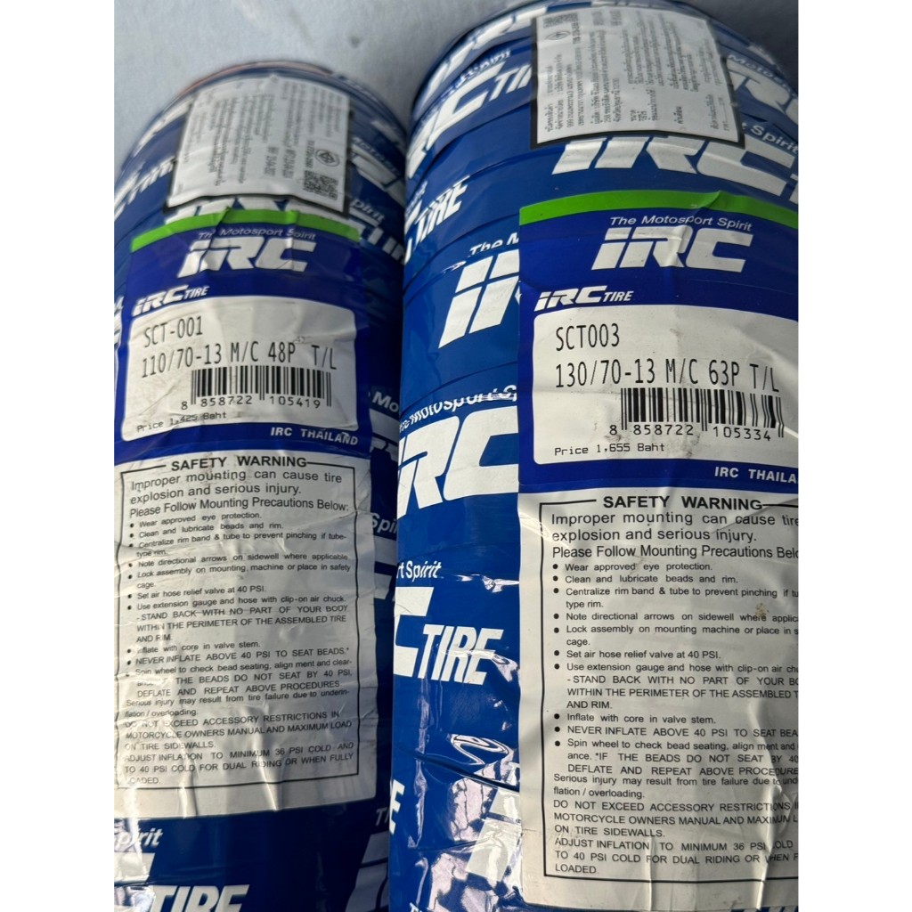 ยางนอก IRC SCT001 ของแท้ ขอบ 12,13,14,15 100/80-14,120/70-14,110/70-13 ...