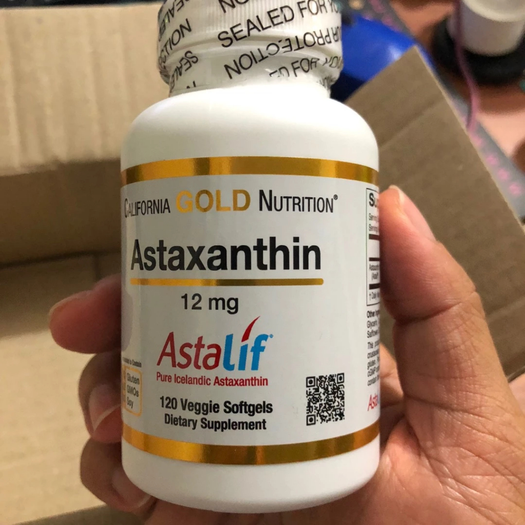 California Gold Nutrition Astaxanthin 12 mg แอสตาแซนธิน ซอฟต์เจล Softgel 30/120 เม็ด AstaLif Pure Icelandic astaxanthin 12 mg สารสกัด สาหร่ายฮีมาโตค็อกคัส พลูวิเอลิส สาหร่ายสีแดง Haematococcus