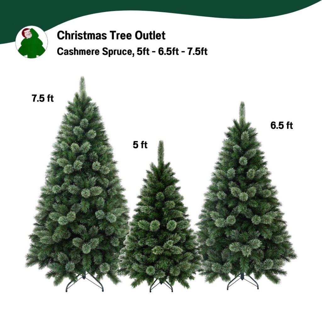 Christmas Tree | Cashmere Spruce - ต้นคริสต์มาสเสมือนจริง ต้นคริสต์มาสขนาด (150 cm, 195 cm, 225 cm)