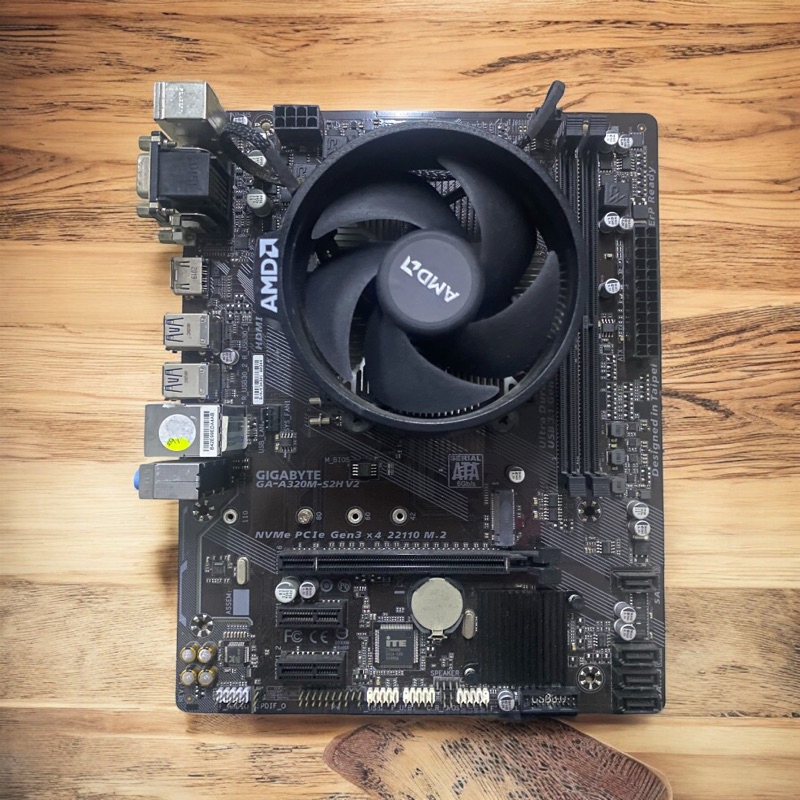 CPU MB Ryzen5 1600 พร้อม เมนบอร์ด AM4 GA A320MS2H V2 ประกันร้าน 14วัน