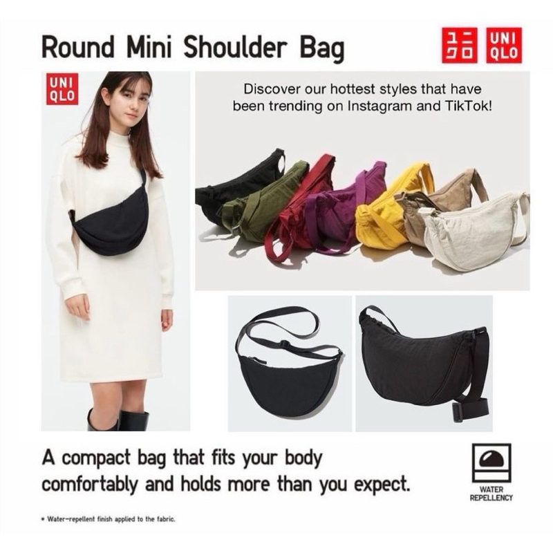 UNIQLO Round Mini Shoulder Bag(สีดำ) Shopee Thailand