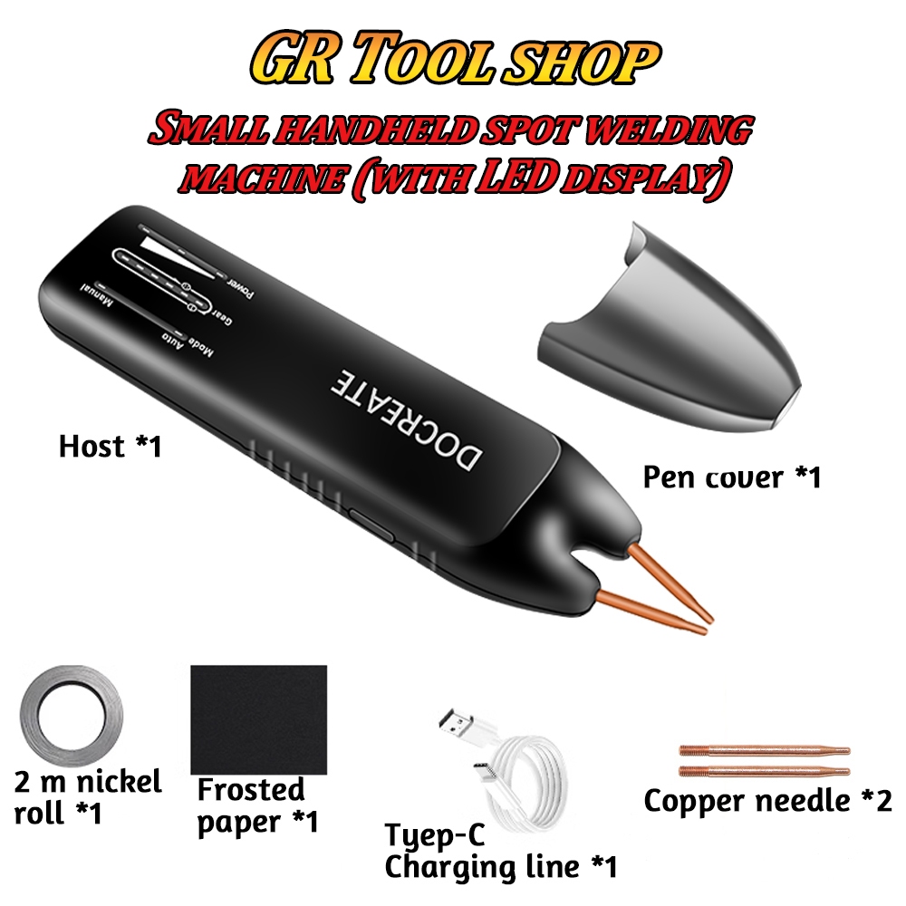 เครื่องเชื่อมจุดมือถือDoCreate-756แบบพกพา🔥ใช้แบตเตอรี่ลิเธียม18650⚡ ...