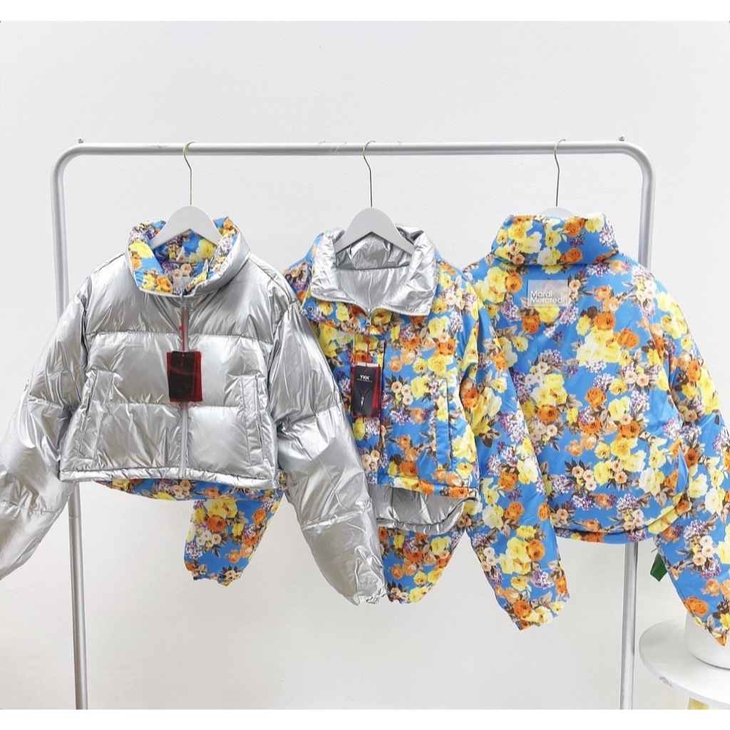 ●Mardi Mercredi●CROPPED DOWN JACKET REVERSIBLE_SILVER CROPPED20DOWN20JACKET20REVERSI