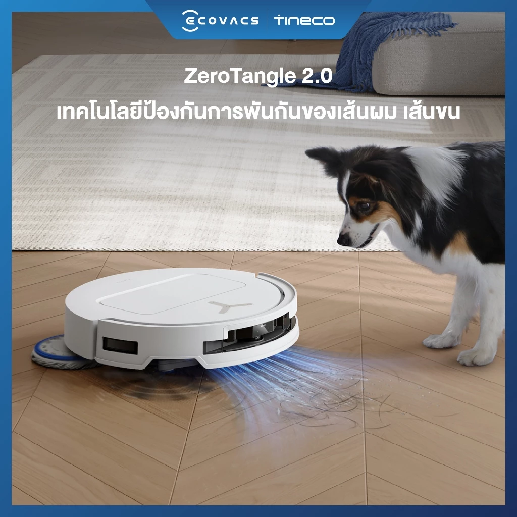ECOVACS DEEBOT T50 PRO OMNI Series หุ่นยนต์ดูดฝุ่น ถูพื้น อัจฉริยะ + แท่นชาร์จอัจฉริยะ All-In-One บางพิเศษ