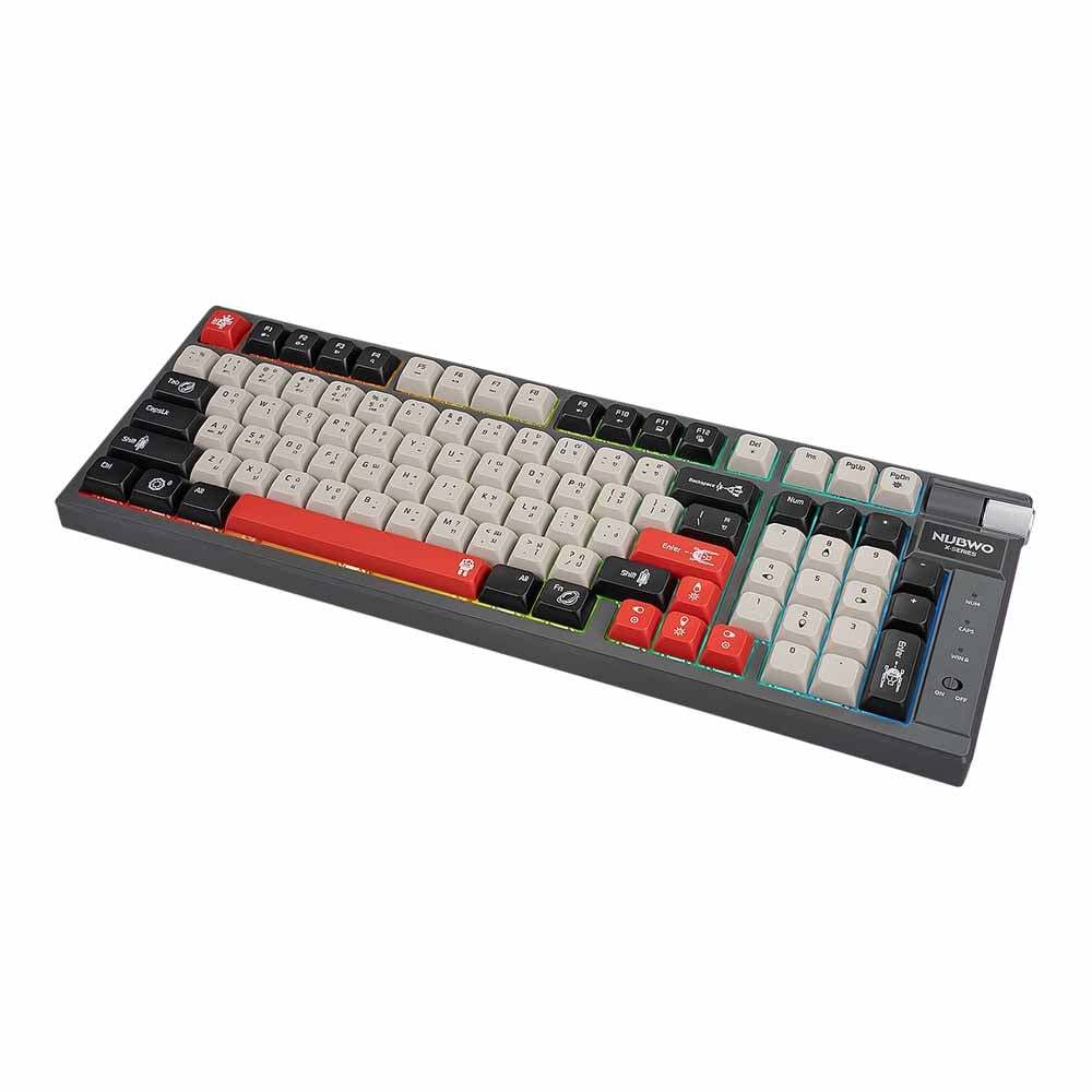 WIRELESS KEYBOARD (คีย์บอร์ดไร้สาย) NUBWO X803 GALACTIC (GRAY-BLACK-RED ...